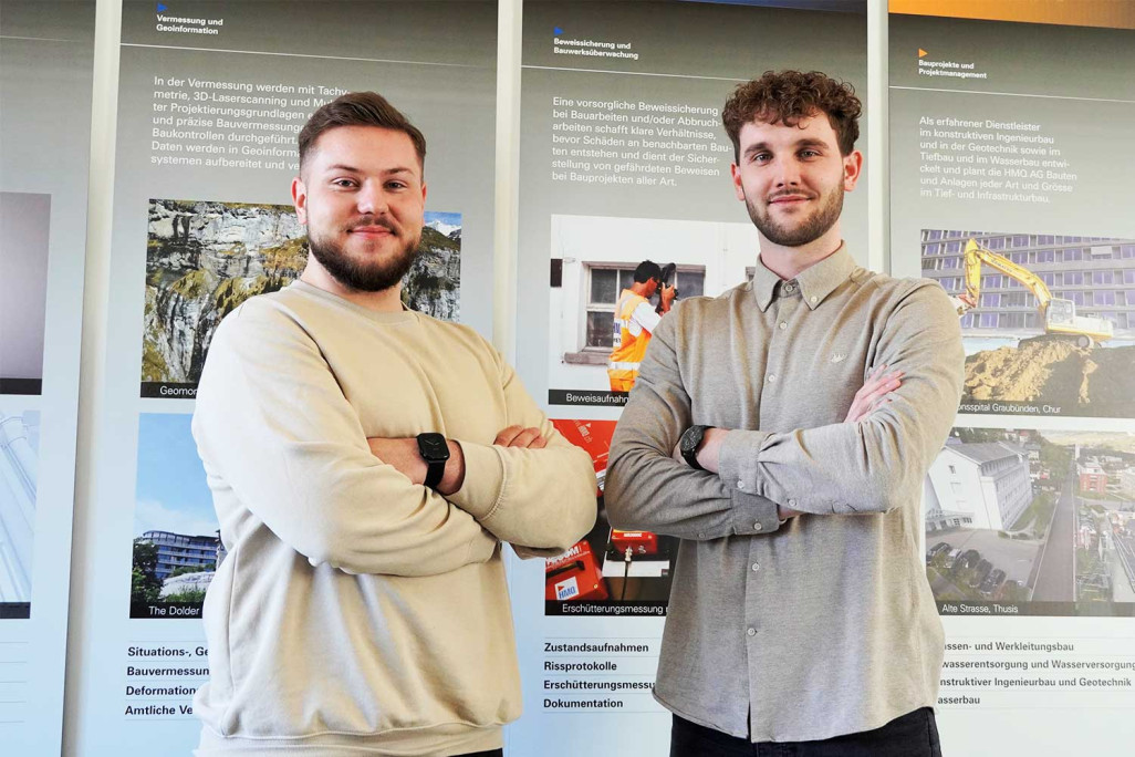 Willkommen im Team: Bereichsleiter Benjamin Patt (rechts) und Dino Zukic (links, der «Neue» im Team Beweissicherung